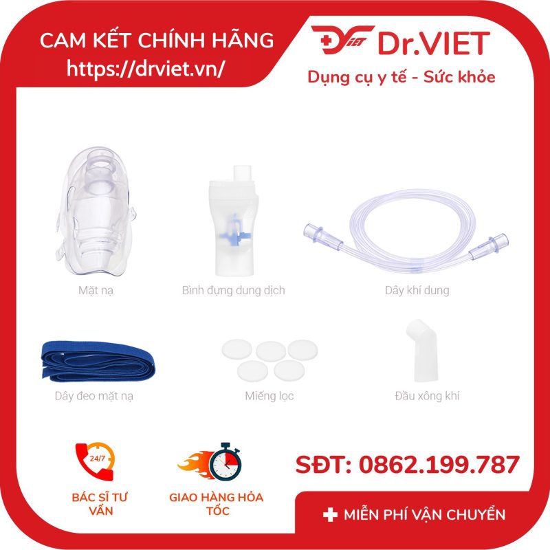 Bộ phụ kiện cho máy xông khí dung Omron NE-C106 đầy đủ 11 Bộ phụ kiện cho máy xông khí dung Omron NE-C106 đầy đủ
