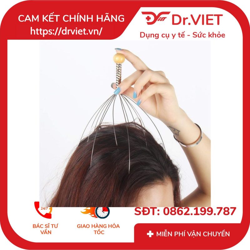 Cây massage đầu thư giãn inox 11 Cây massage đầu thư giãn inox