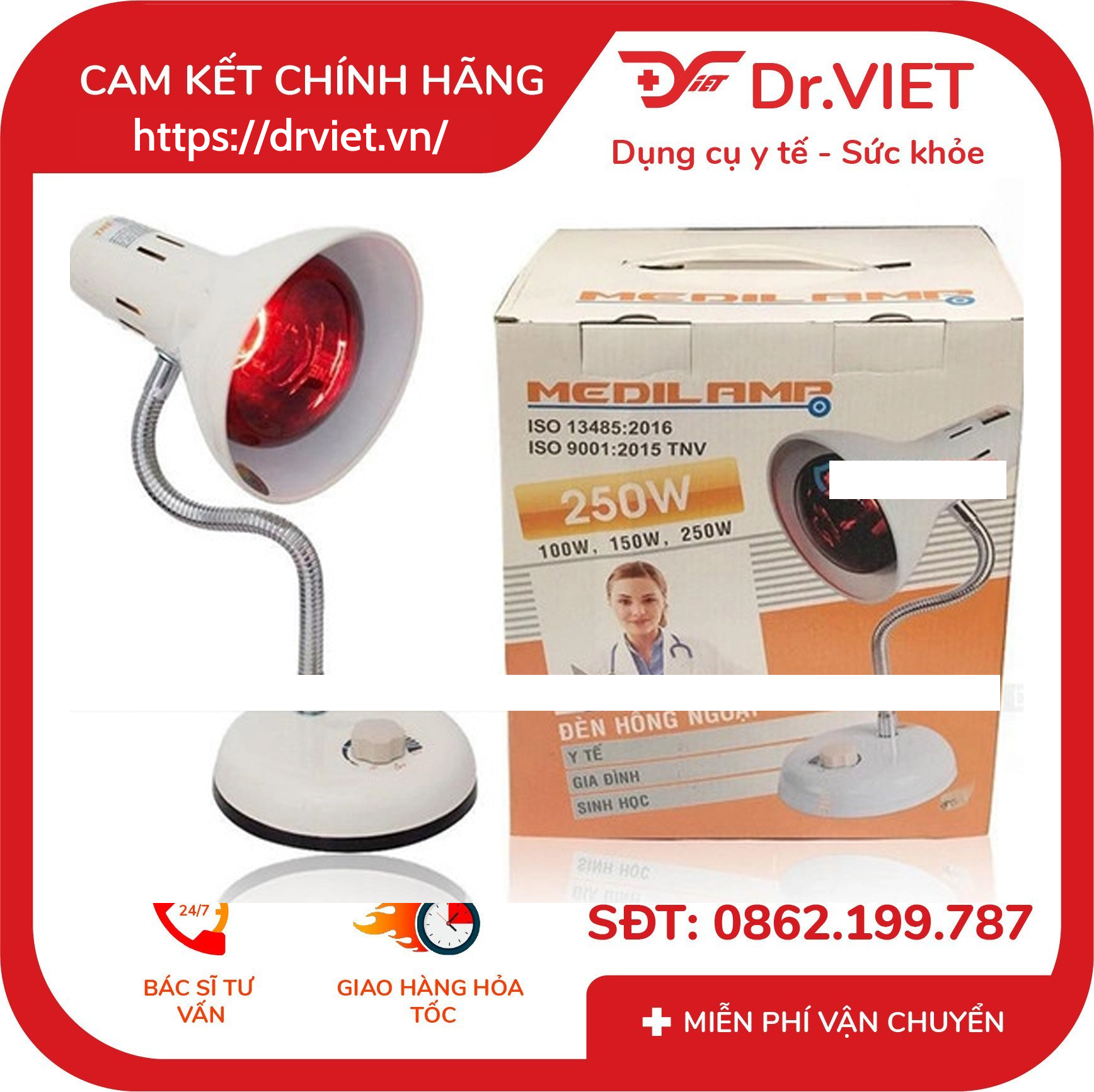 Chân đèn hồng ngoại Medilamp (Dimmer) 7 Chân đèn hồng ngoại Medilamp (Dimmer)