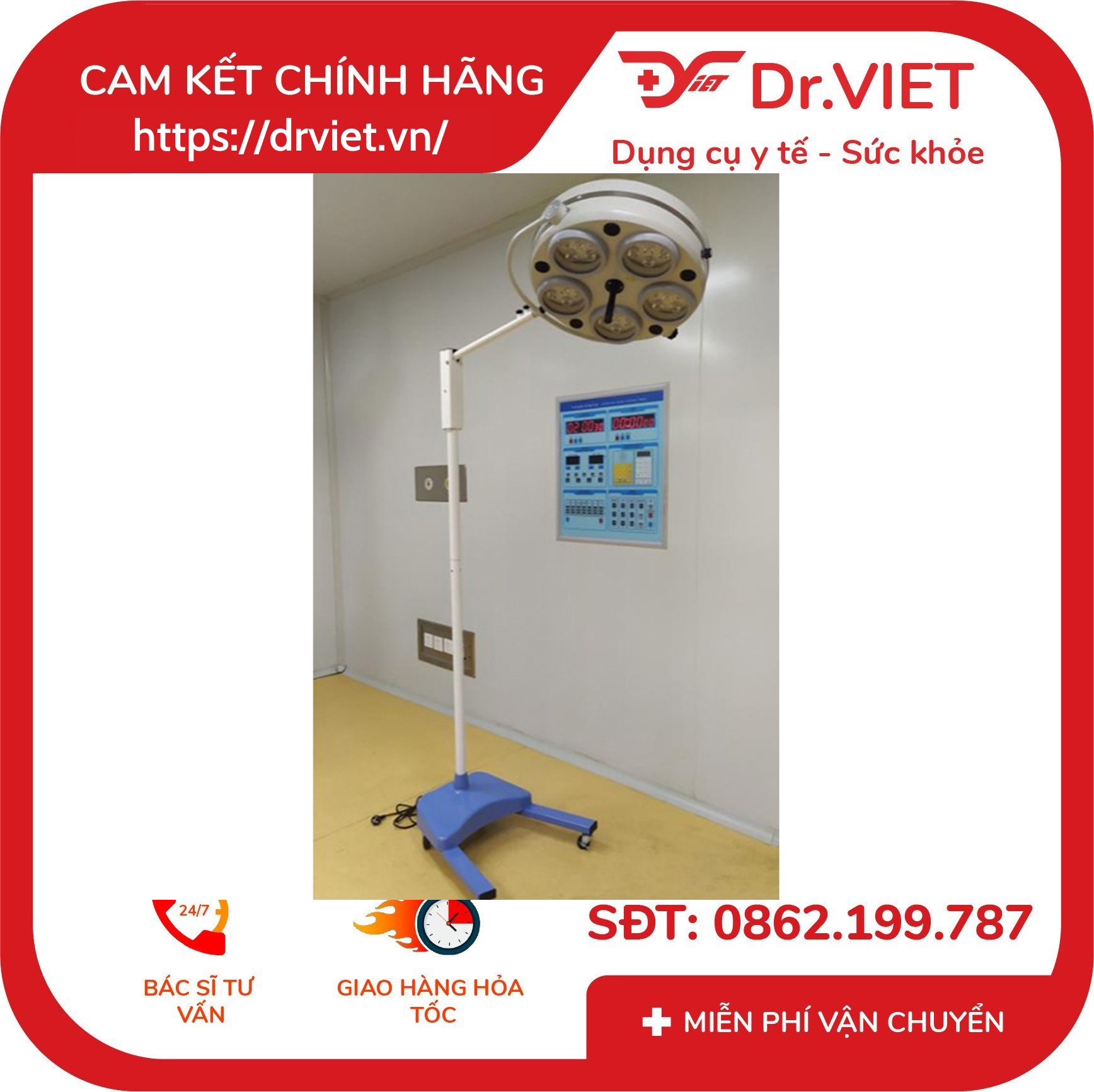 Đèn mổ di động 4 bóng Keling KL04L.I LED 4 Đèn mổ di động 4 bóng Keling KL04L.I LED