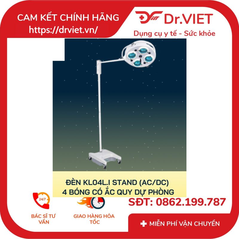 Đèn mổ di động 4 bóng Keling KL04L.I LED 9 Đèn mổ di động 4 bóng Keling KL04L.I LED
