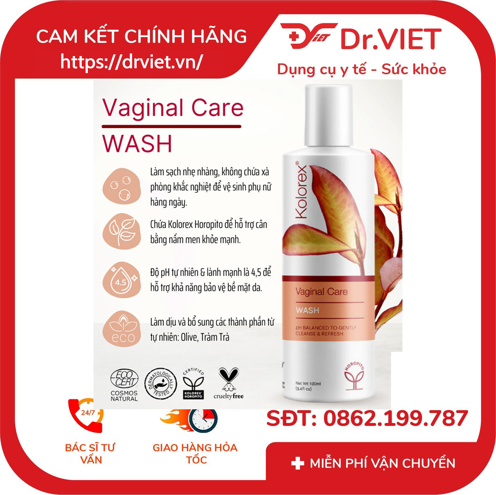 Gel Vệ Sinh Vùng Kín Kolorex Vaginal Care Wash 100ml 6 Gel Vệ Sinh Vùng Kín Kolorex Vaginal Care Wash 100ml