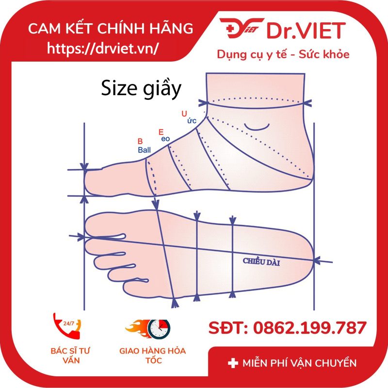 Giày nâng bàn chân rũ DCV 03