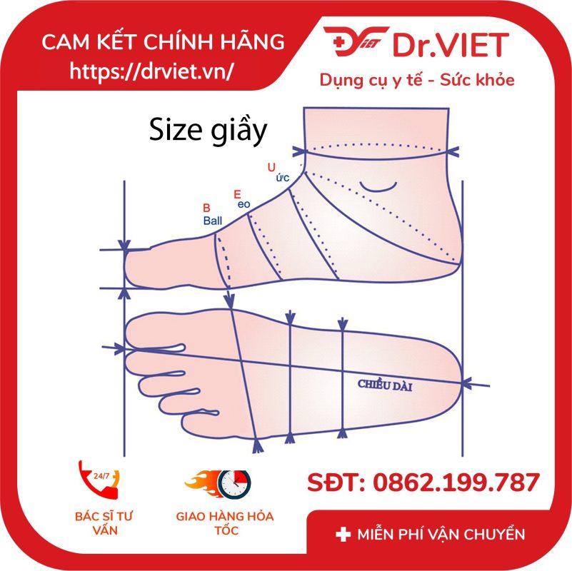 Giày nâng bàn chân rũ DCV 03