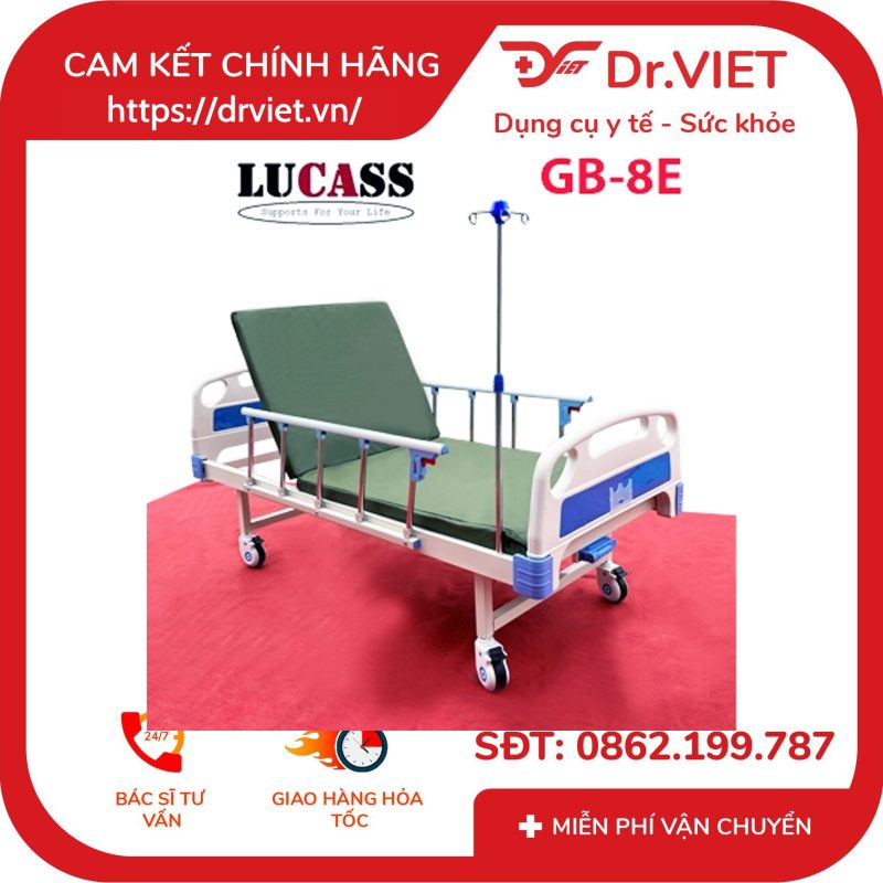 Giường bệnh 1 tay quay Lucass GB-C1 (GB-8E)