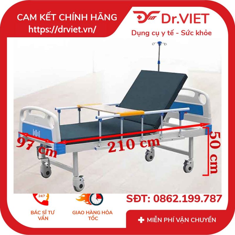 Giường bệnh 1 tay quay Lucass GB-C1 (GB-8E)