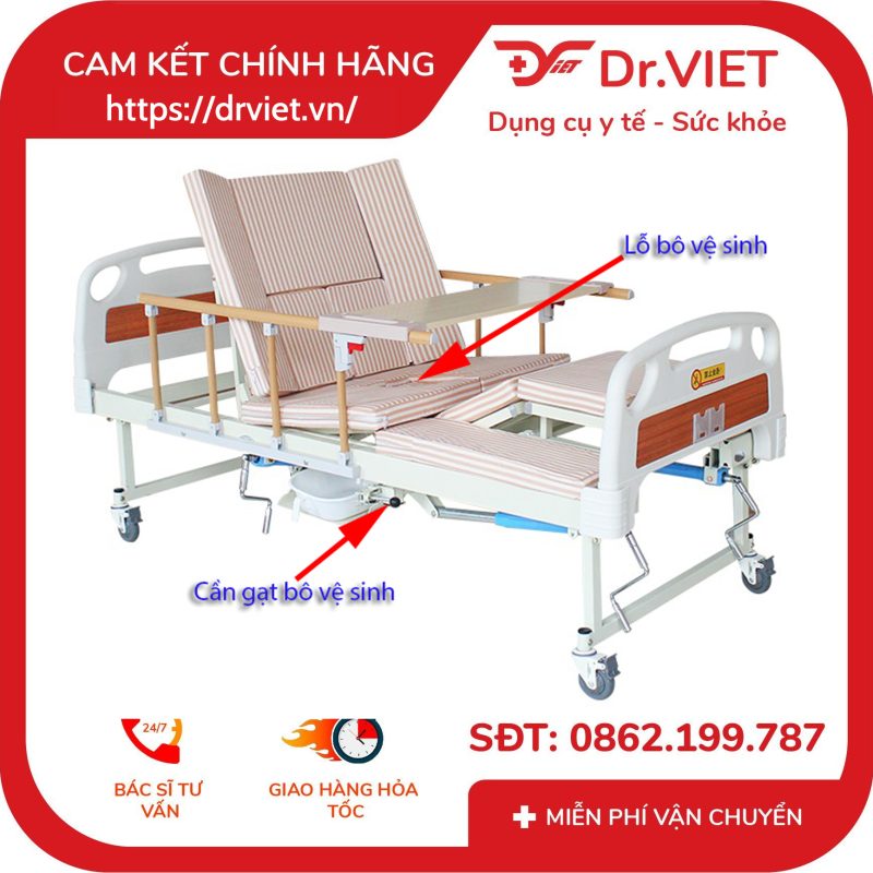 Giường bệnh nhân 12 chức năng 4 tay quay MAIDESITE E28 9 Giường bệnh nhân 12 chức năng 4 tay quay MAIDESITE E28