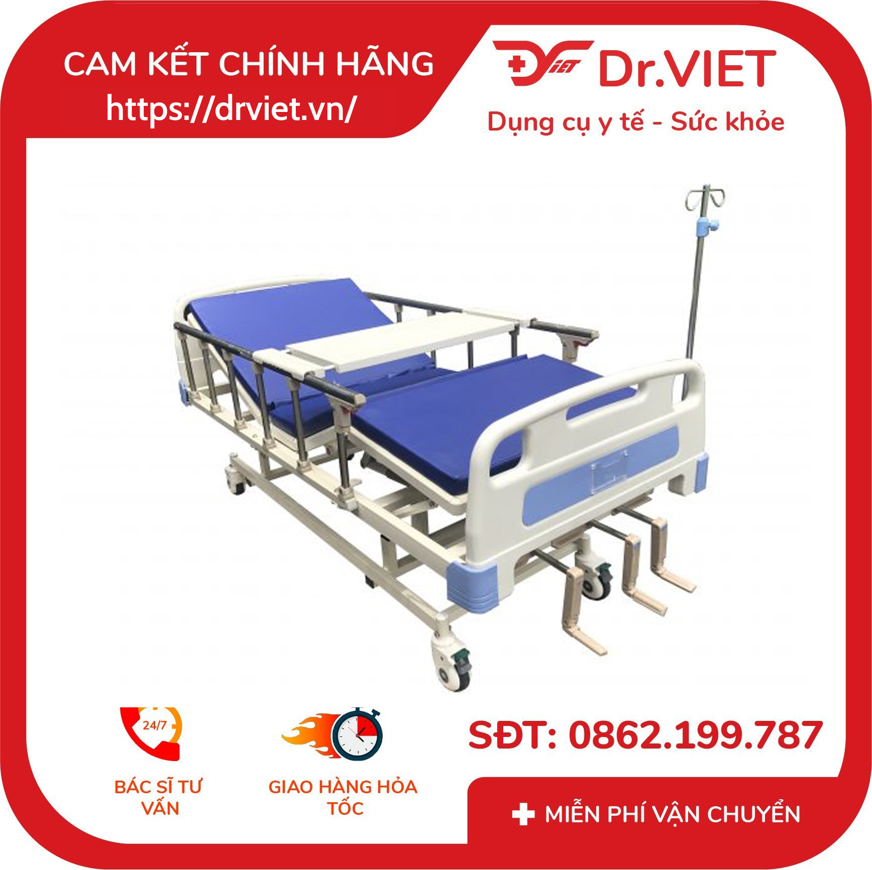 Giường bệnh nhân 3 tay quay TJM-G03 5 Giường bệnh nhân 3 tay quay TJM-G03