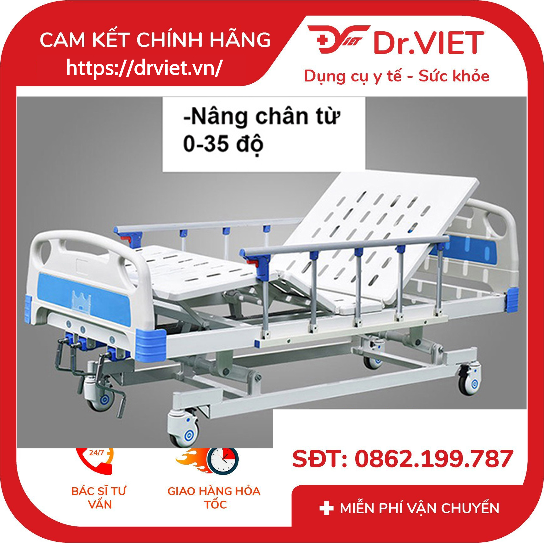 Giường bệnh nhân 3 tay quay TJM-G03 7 Giường bệnh nhân 3 tay quay TJM-G03