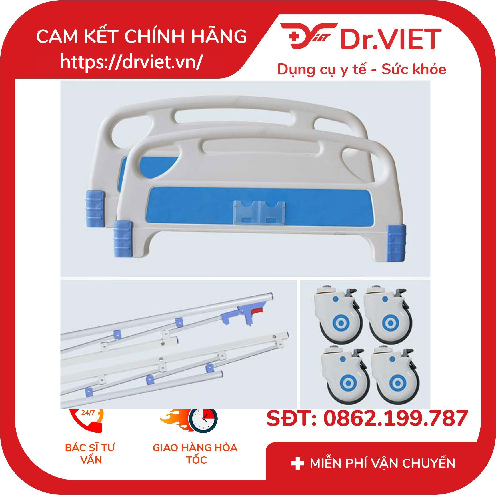 Giường bệnh nhân 3 tay quay TJM-G03 8 Giường bệnh nhân 3 tay quay TJM-G03