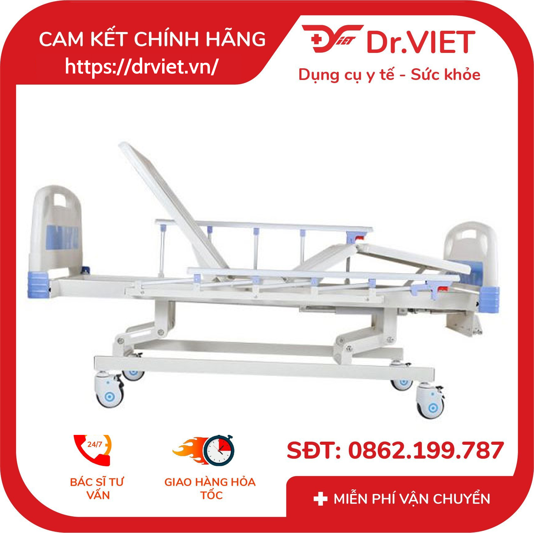 Giường bệnh nhân 3 tay quay TJM-G03 9 Giường bệnh nhân 3 tay quay TJM-G03
