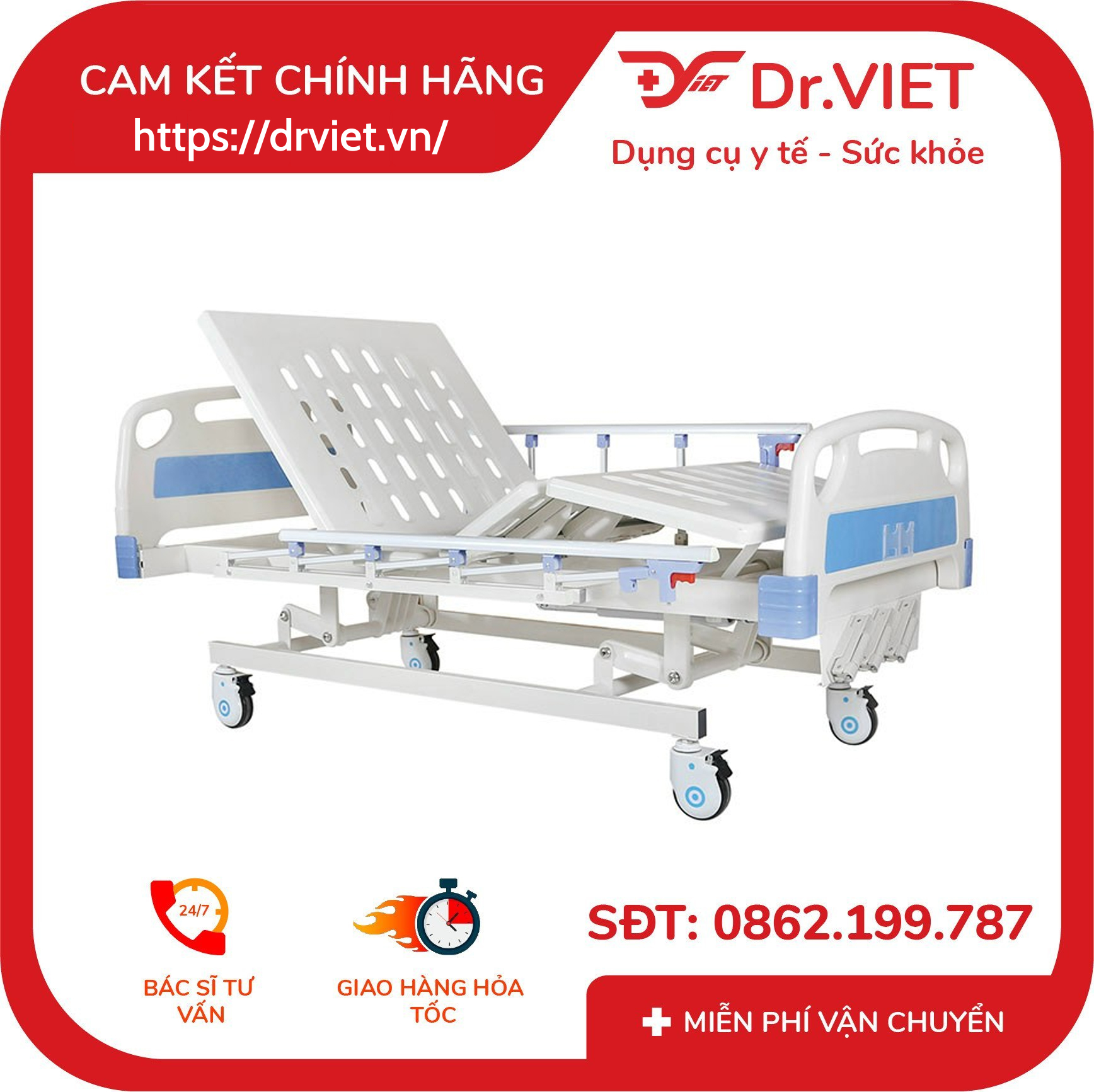 Giường bệnh nhân 3 tay quay TJM-G03 3 Giường bệnh nhân 3 tay quay TJM-G03