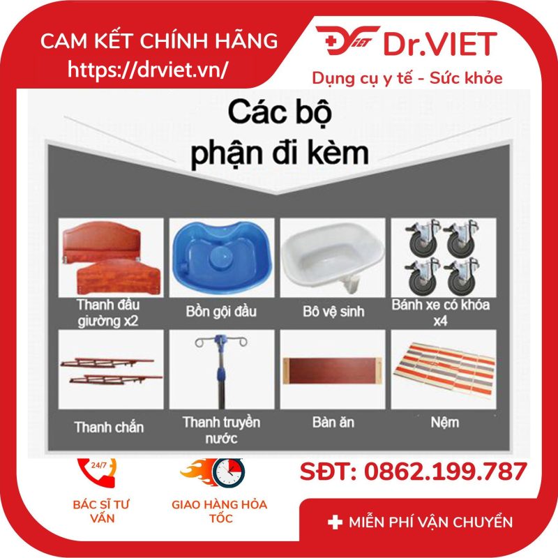 Giường bệnh nhân đa chức năng Tajermy TJM-G04 11 Giường bệnh nhân đa chức năng Tajermy TJM-G04