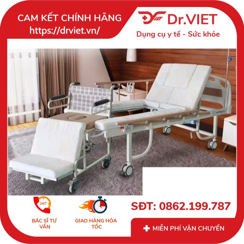 Giường bệnh nhân đa năng tách thành xe lăn DP-E28X 10 Giường bệnh nhân đa năng tách thành xe lăn DP-E28X