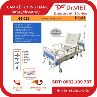 Giường Y Tế 4 Tay Quay Đa Năng Lucass GB-C31 16 Giường Y Tế 4 Tay Quay Đa Năng Lucass GB-C31