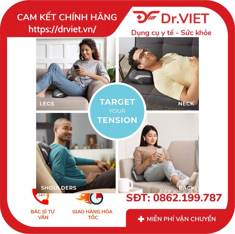 Gối massage 3D công nghệ Gel Touch HoMedics SP-135HJ 18 Gối massage 3D công nghệ Gel Touch HoMedics SP-135HJ