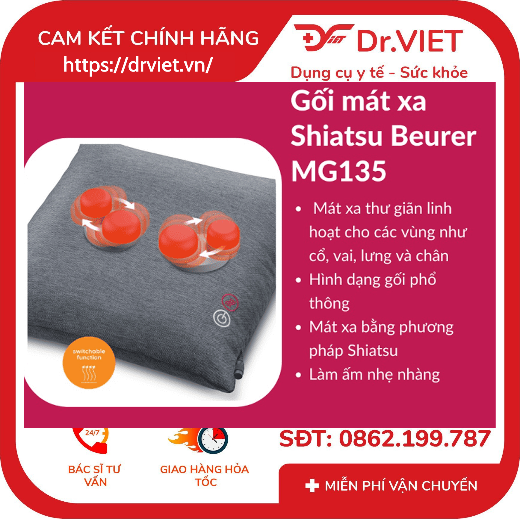 Gối massage Beurer MG135 4 Gối massage Beurer MG135