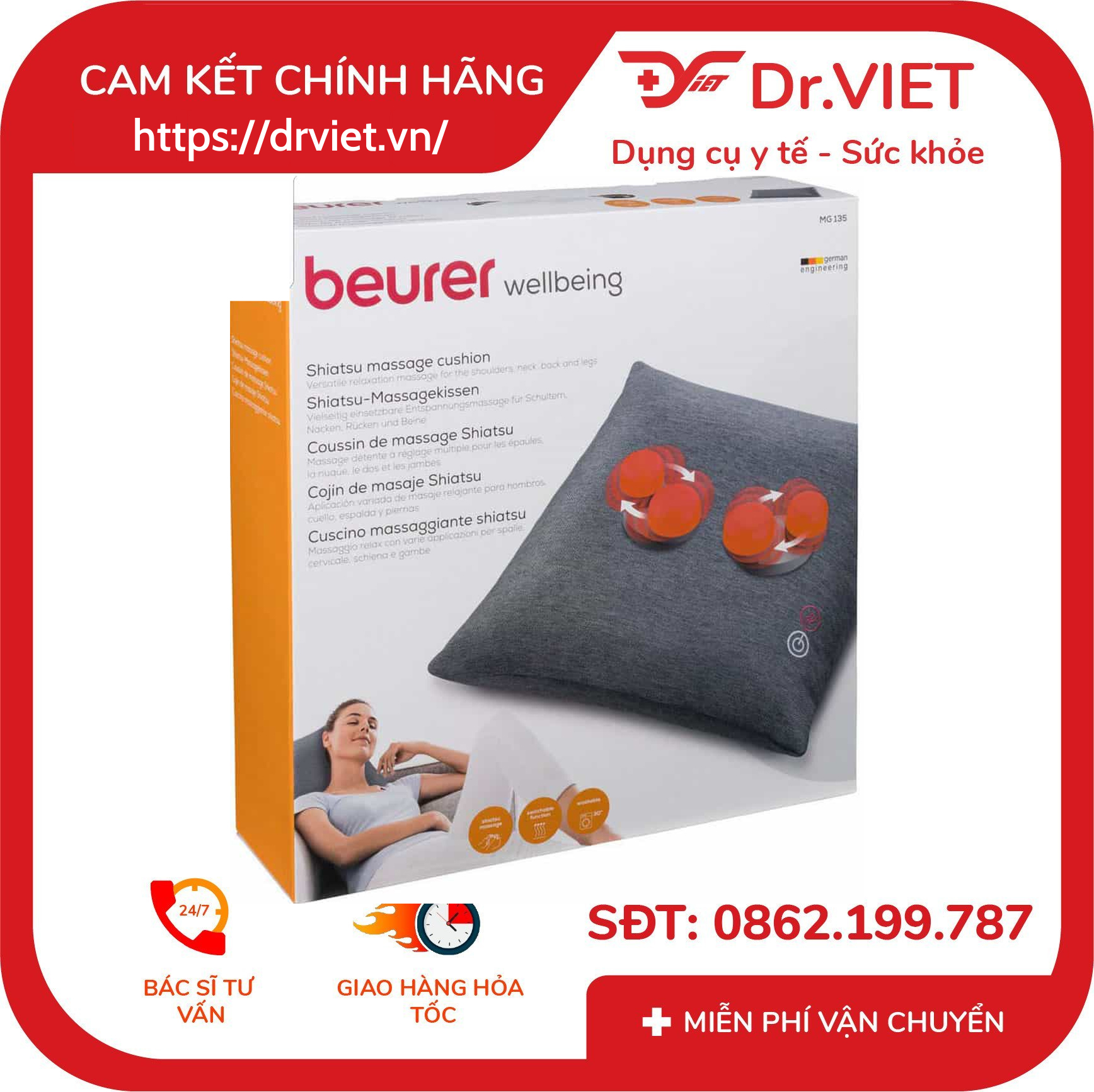 Gối massage Beurer MG135 7 Gối massage Beurer MG135