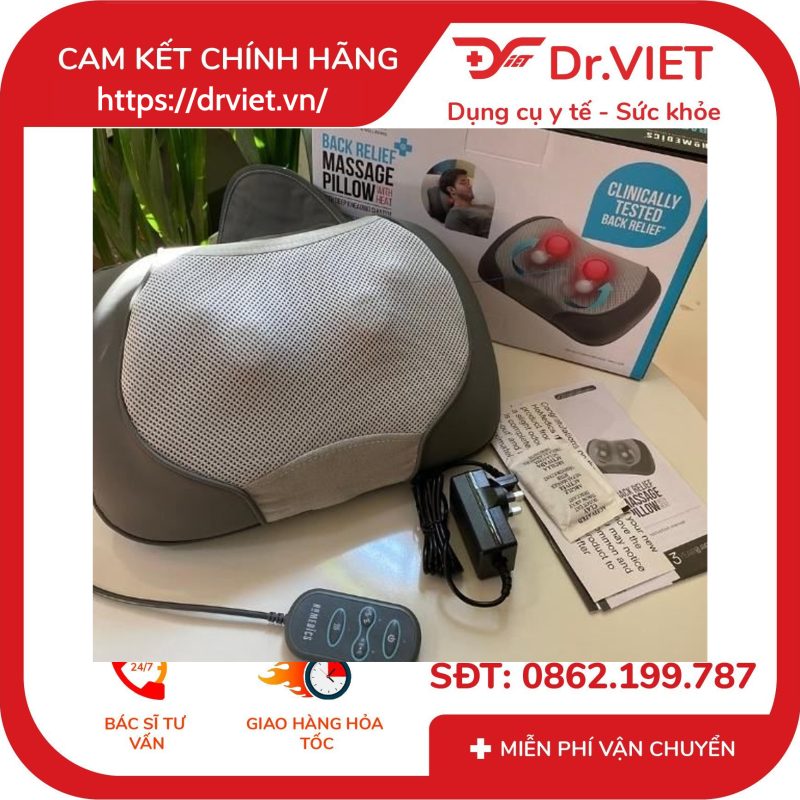 Gối massage kèm nhiệt Shiatsu 3D HoMedics SP-100H-GB 11 Gối massage kèm nhiệt Shiatsu 3D HoMedics SP-100H-GB