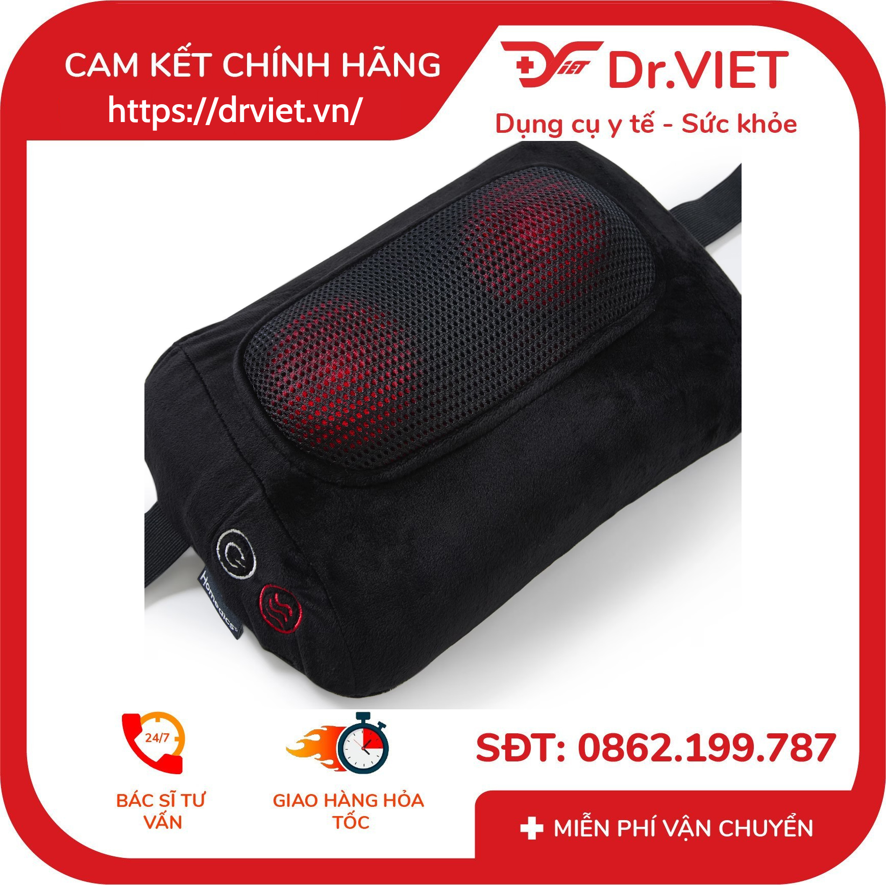 Gối massage Shiatsu kèm nhiệt HoMedics SP-18HJ 7 Gối massage Shiatsu kèm nhiệt HoMedics SP-18HJ
