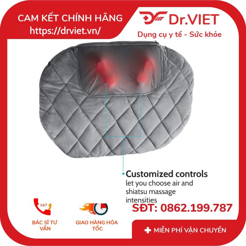 Gối massage shitatsu body kèm nhiệt HoMedics SP-129HJA 10 Gối massage shitatsu body kèm nhiệt HoMedics SP-129HJA