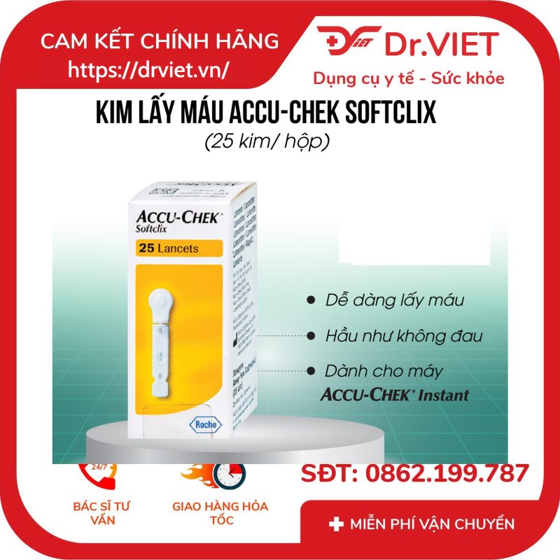Kim lấy máu Accu-Chek Softclix Roche (25 cái)