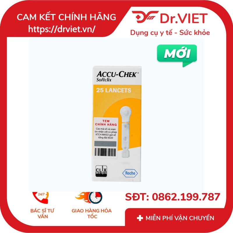 Kim lấy máu Accu-Chek Softclix Roche (25 cái)
