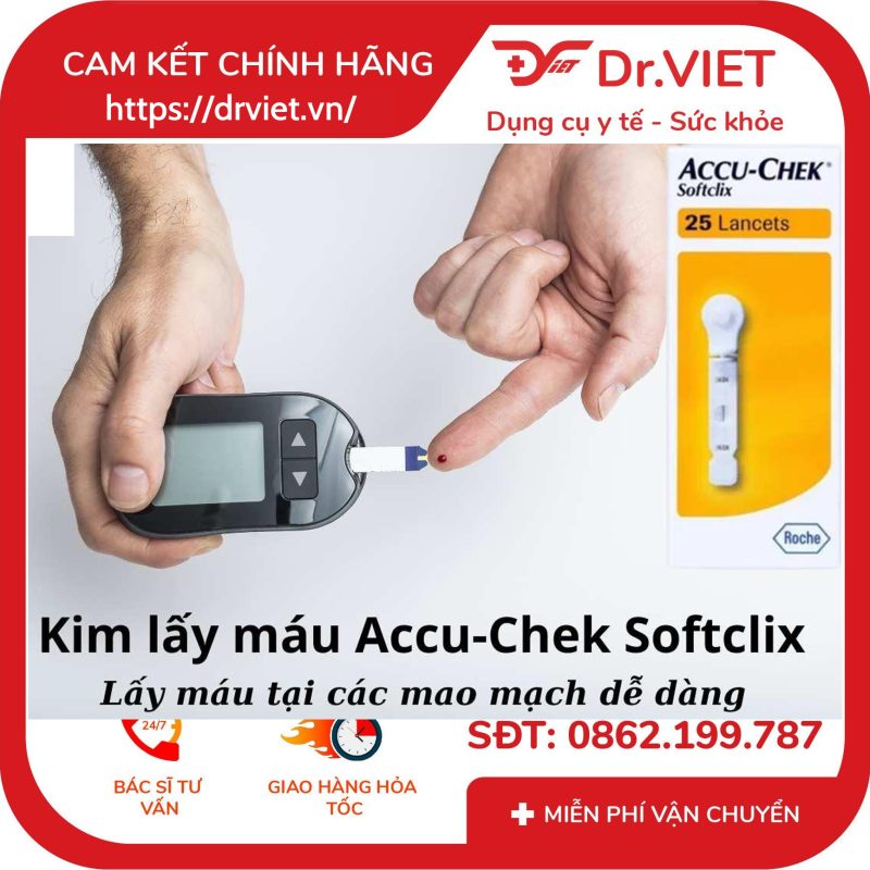 Kim lấy máu Accu-Chek Softclix Roche (25 cái)