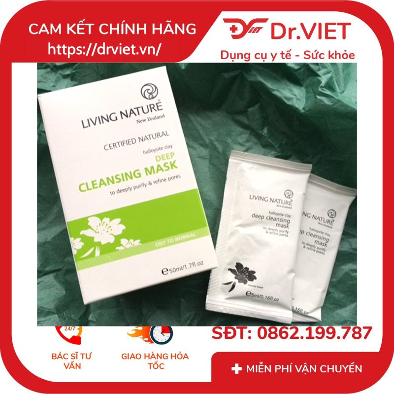 Mặt nạ đất sét Living Nature Deep Cleansing Mask Gói 12 Mặt nạ đất sét Living Nature Deep Cleansing Mask Gói