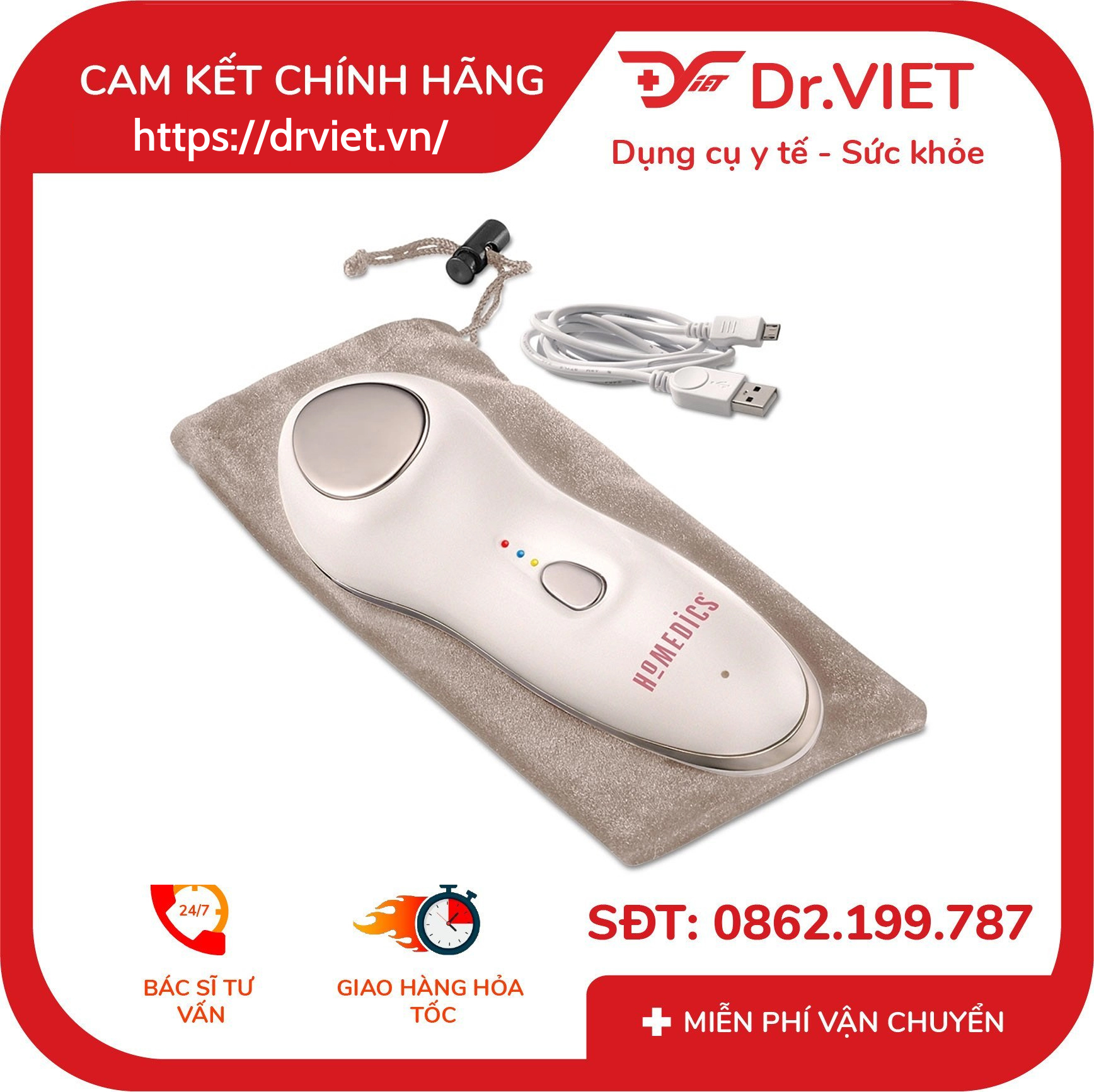 Máy điện di tinh chất nóng lạnh HoMedics FAC-420 4 Máy điện di tinh chất nóng lạnh HoMedics FAC-420