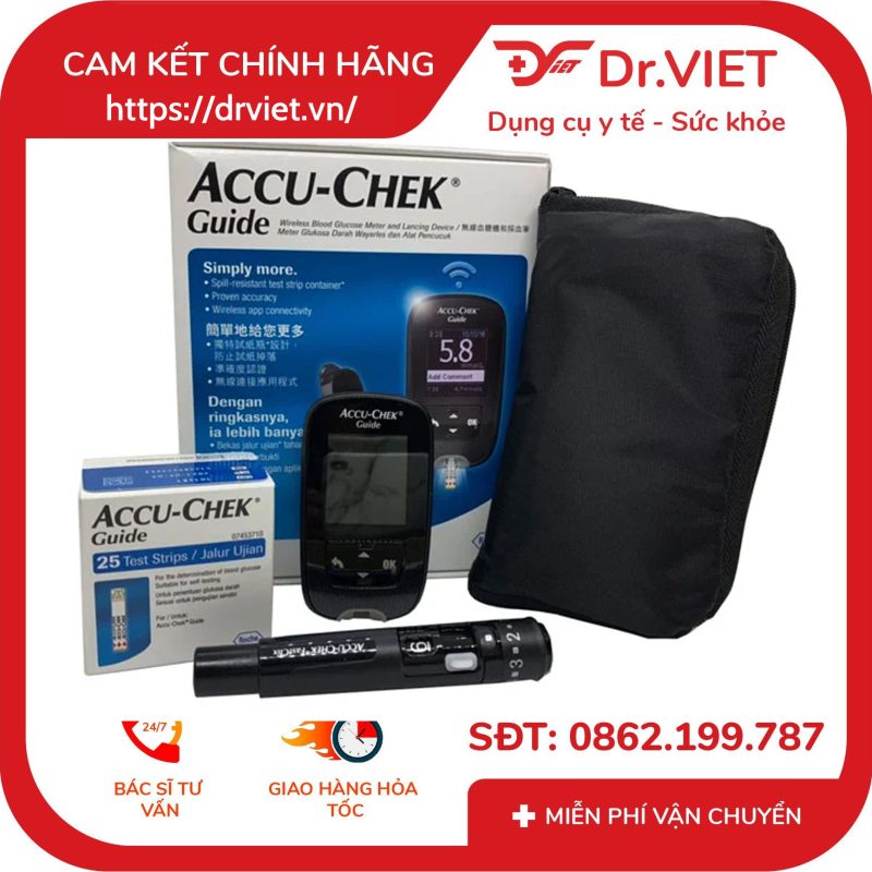 Máy đo đường chuyết Accu-Chek Guide tặng que đo đường huyết 10 Máy đo đường chuyết Accu-Chek Guide tặng que đo đường huyết