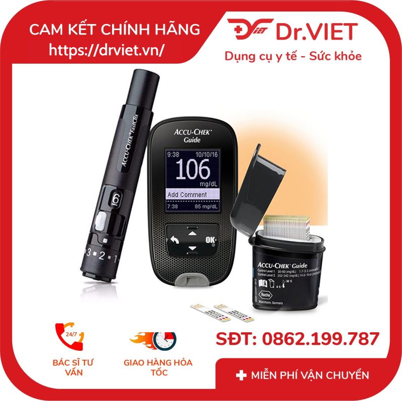 Máy đo đường chuyết Accu-Chek Guide tặng que đo đường huyết