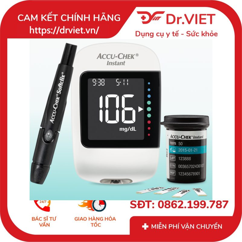 Máy đo đường huyết Accu-Chek Instant tặng kèm que thử đường huyết 14 Máy đo đường huyết Accu-Chek Instant tặng kèm que thử đường huyết