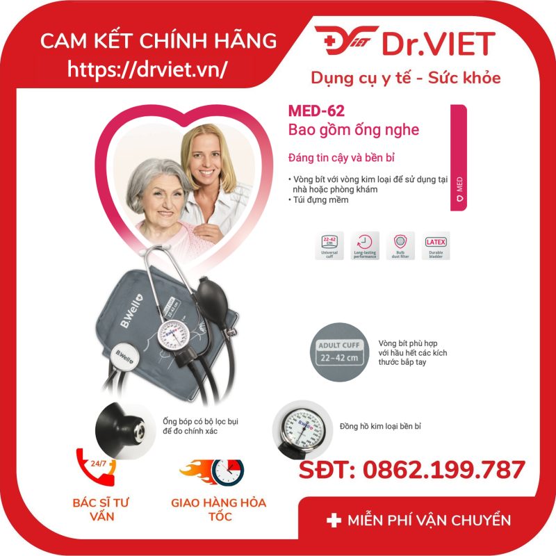 Máy đo huyết áp cơ B.Well Swiss MED-62 13 Máy đo huyết áp cơ B.Well Swiss MED-62