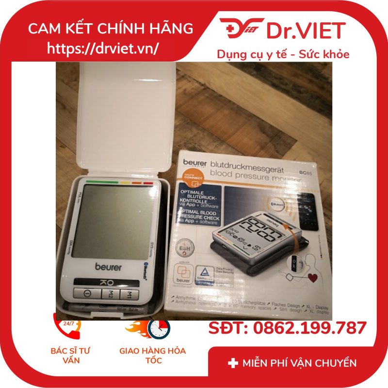 Máy đo huyết áp cổ tay Beurer BC85 kết nối Bluetooth