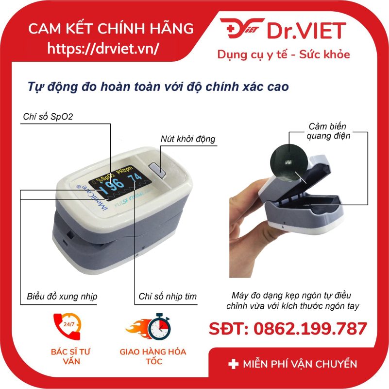 Máy đo nồng độ oxy trong máu spo2 Imedicare iOM-A6