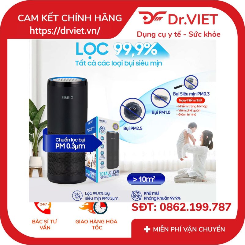 Máy lọc không khí mini Homedics AP-P60 TotalClean