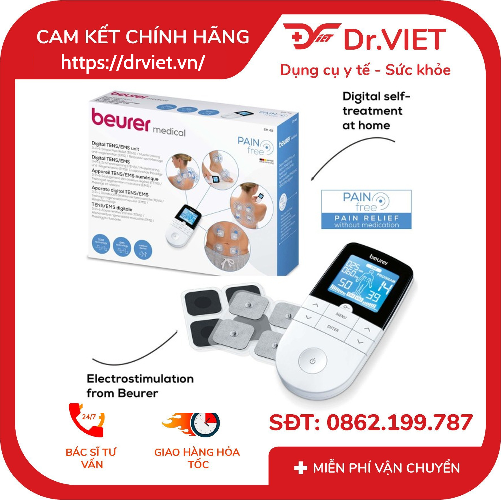 Máy massage xung điện Beurer EM49 6 Máy massage xung điện Beurer EM49