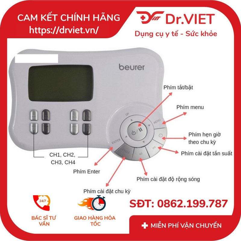 Máy massage xung điện Beurer EM80 12 Máy massage xung điện Beurer EM80
