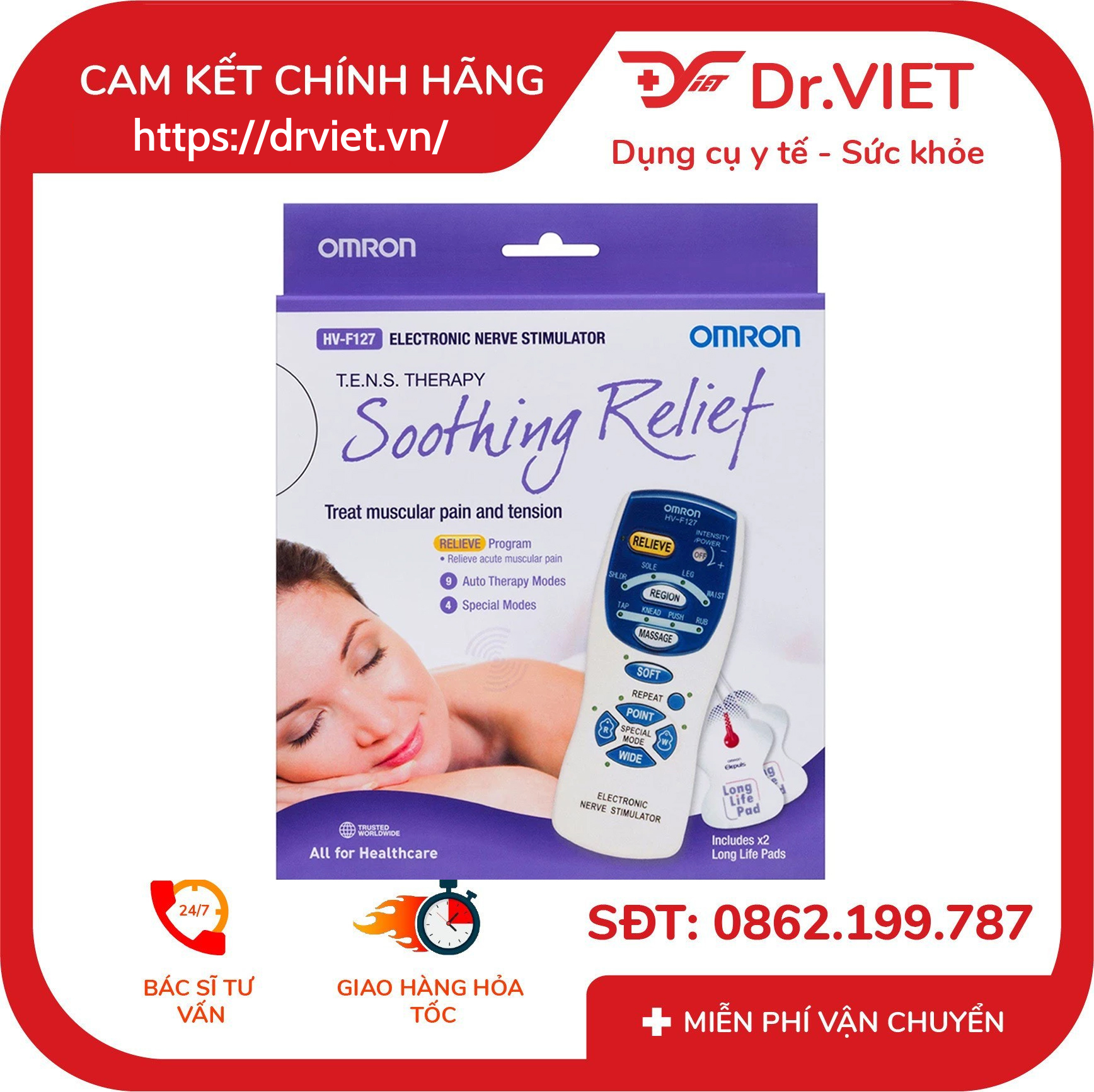 Máy massage xung điện Omron HV-F127 5 Máy massage xung điện Omron HV-F127
