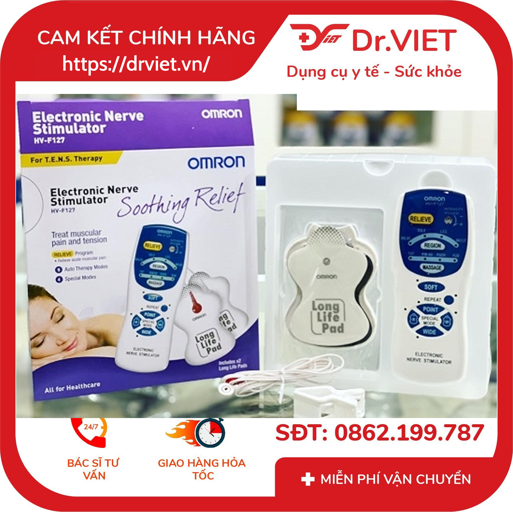 Máy massage xung điện Omron HV-F127 6 Máy massage xung điện Omron HV-F127