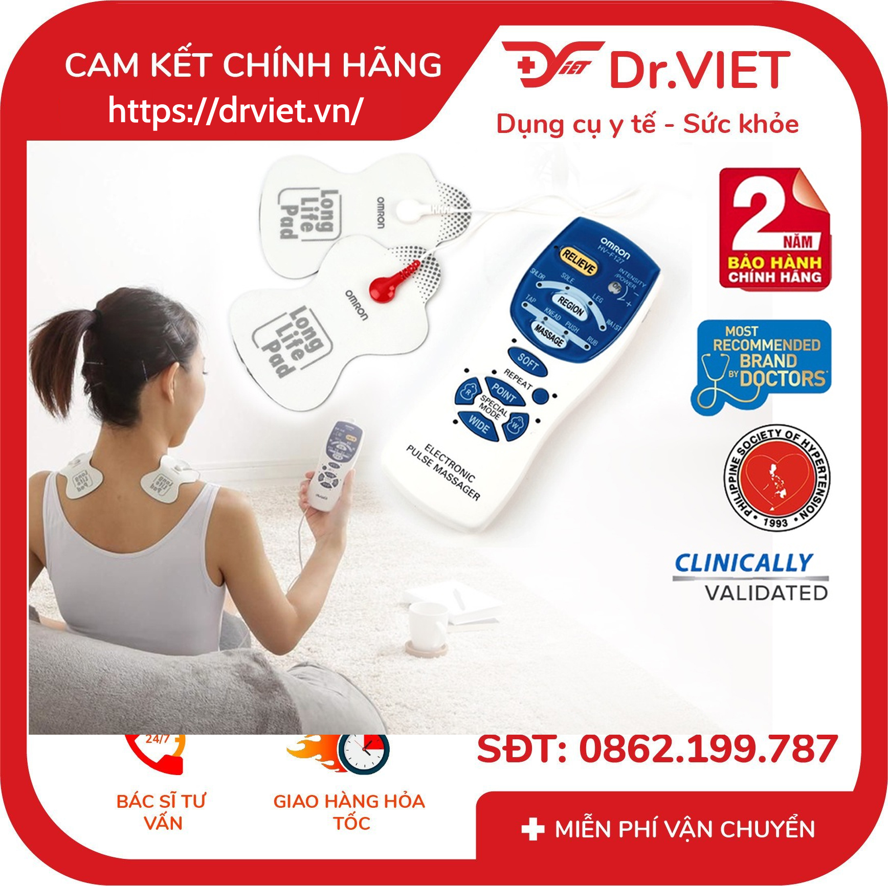 Máy massage xung điện Omron HV-F127 7 Máy massage xung điện Omron HV-F127