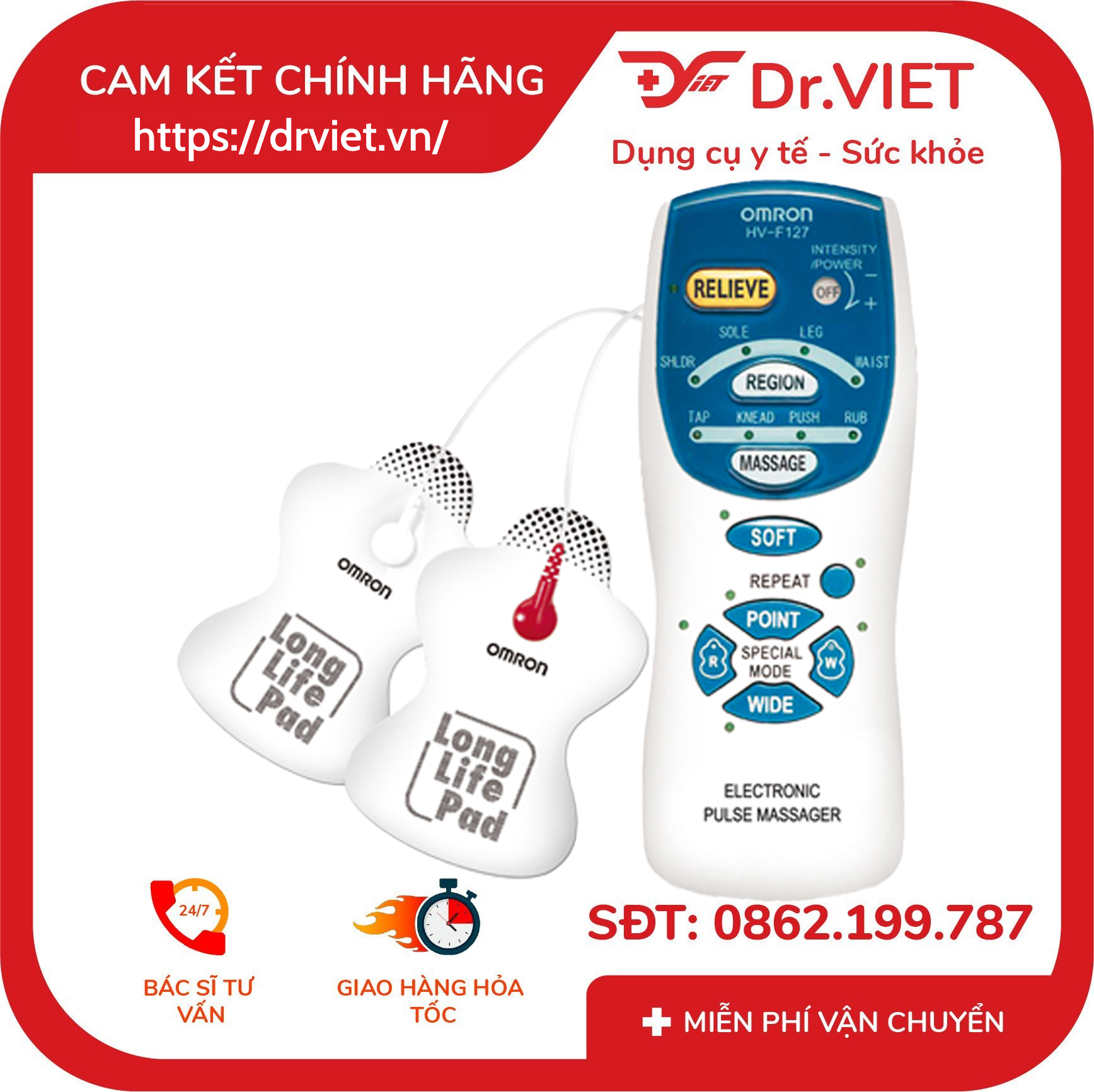 Máy massage xung điện Omron HV-F127 3 Máy massage xung điện Omron HV-F127