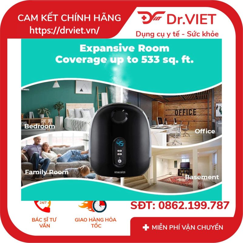Máy phun sương tạo ẩm khuếch tán tinh dầu Homedics UHE-WM130-BK 15 Máy phun sương tạo ẩm khuếch tán tinh dầu Homedics UHE-WM130-BK