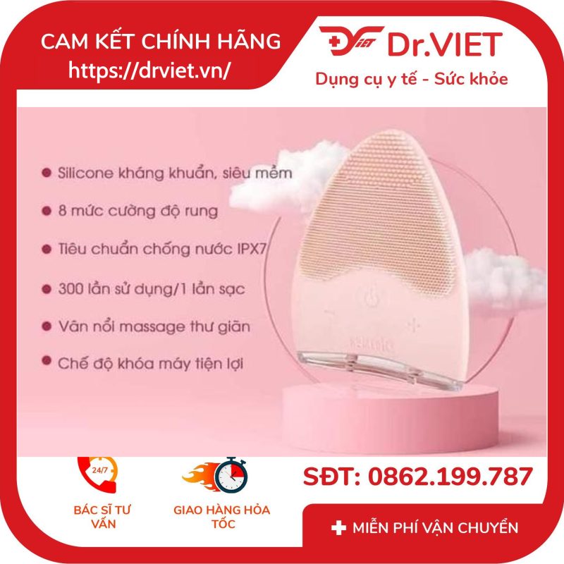 Máy rửa mặt Silicone kháng khuẩn HoMedics FAC-310 13 Máy rửa mặt Silicone kháng khuẩn HoMedics FAC-310