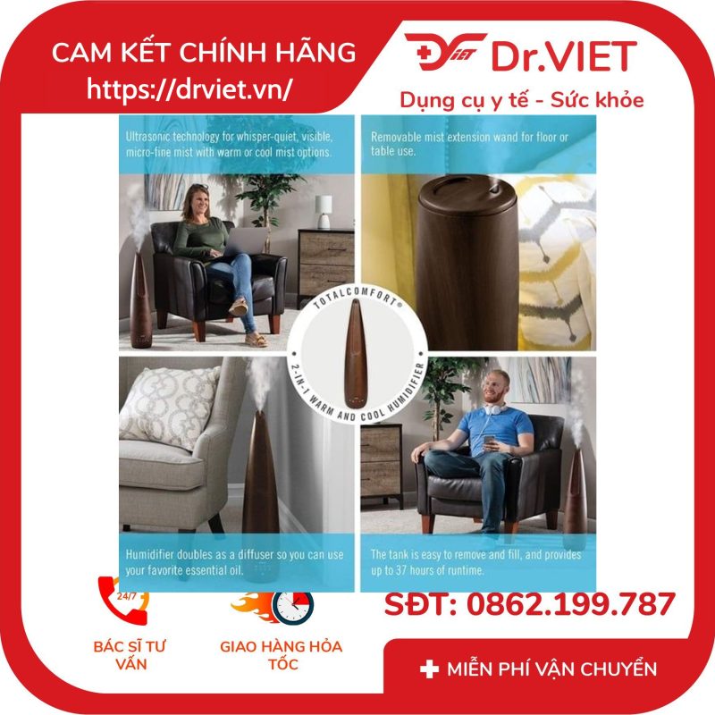 Máy tạo độ ẩm siêu âm khử khuẩn TotalComfort Deluxe HoMedics UHE-WM11BD 15 Máy tạo độ ẩm siêu âm khử khuẩn TotalComfort Deluxe HoMedics UHE-WM11BD