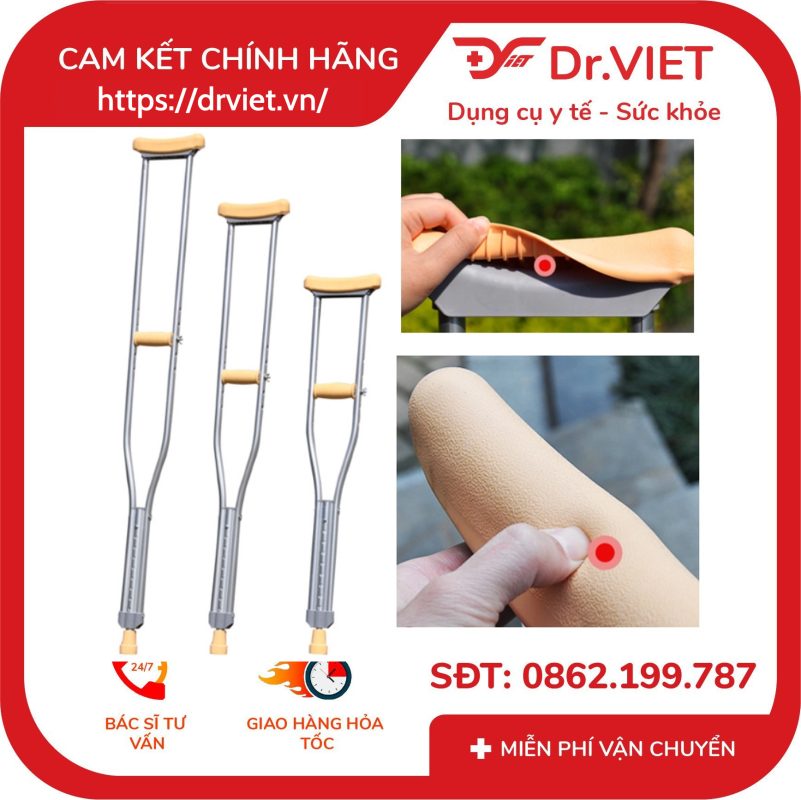 Nạng Chống Nách Hợp Kim Nhôm Lucass C-925