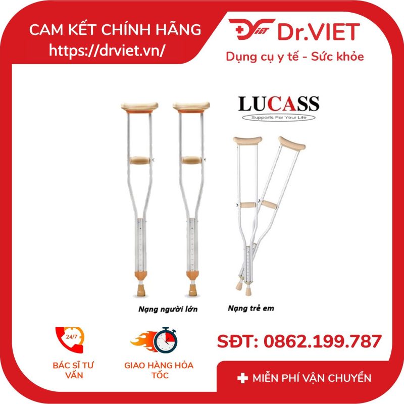 Nạng Chống Nách Hợp Kim Nhôm Lucass C-925 12 Nạng Chống Nách Hợp Kim Nhôm Lucass C-925
