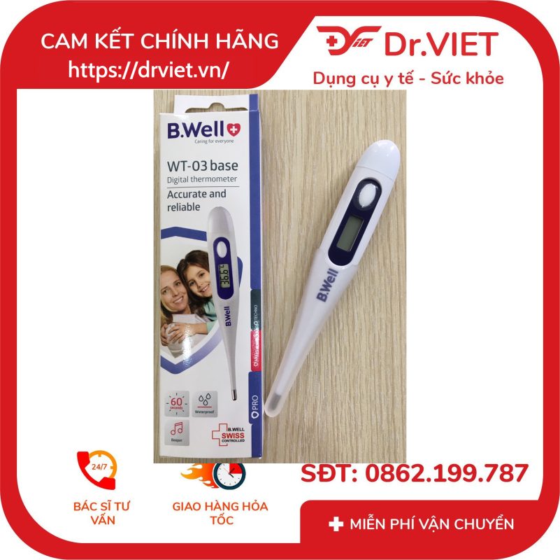 Nhiệt kế điện tử B.Well Swiss WT-03 base 12 Nhiệt kế điện tử B.Well Swiss WT-03 base