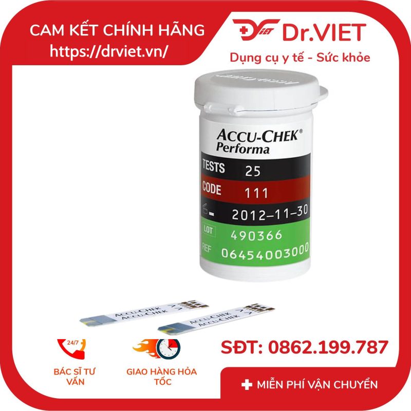 Que thử đường huyết Accu-Chek Performa 12 Que thử đường huyết Accu-Chek Performa